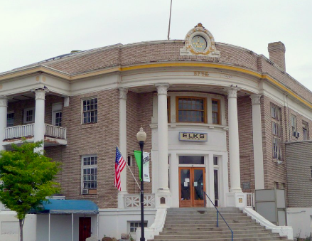 Old Elks Lodge now The Lodge where The Copper Plank is housed along with other businesses. 